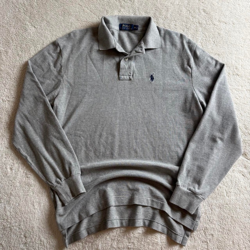Polo Ralph Lauren Grey Long Sleeve Polo Mens M
